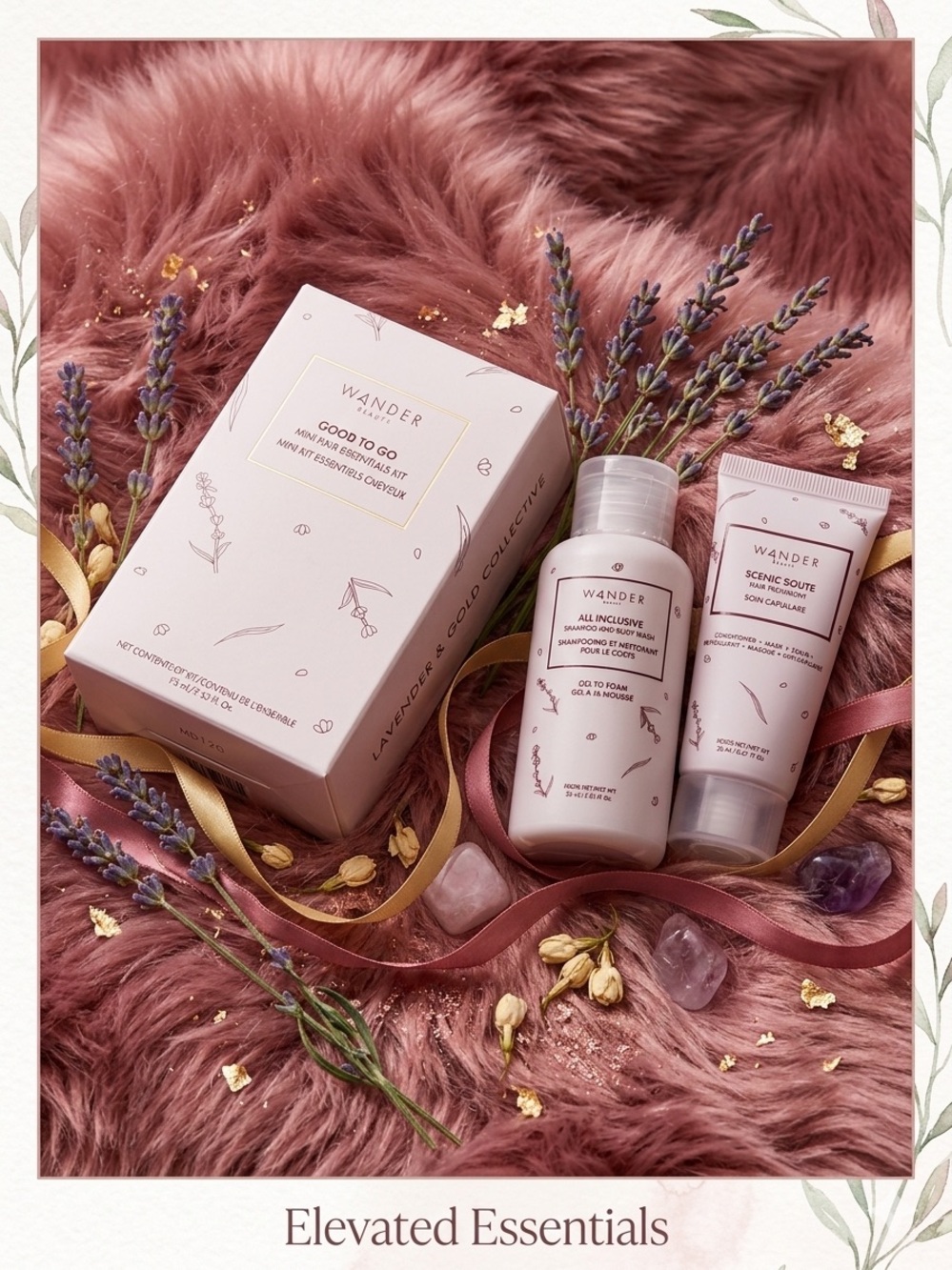 Wander Dusty Rose Lavender Travel Essentials Set